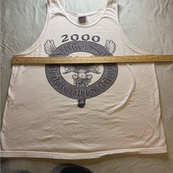 Hanes Heavyweight White Cotton Tee vintage sturgis - Picture 2 of 5